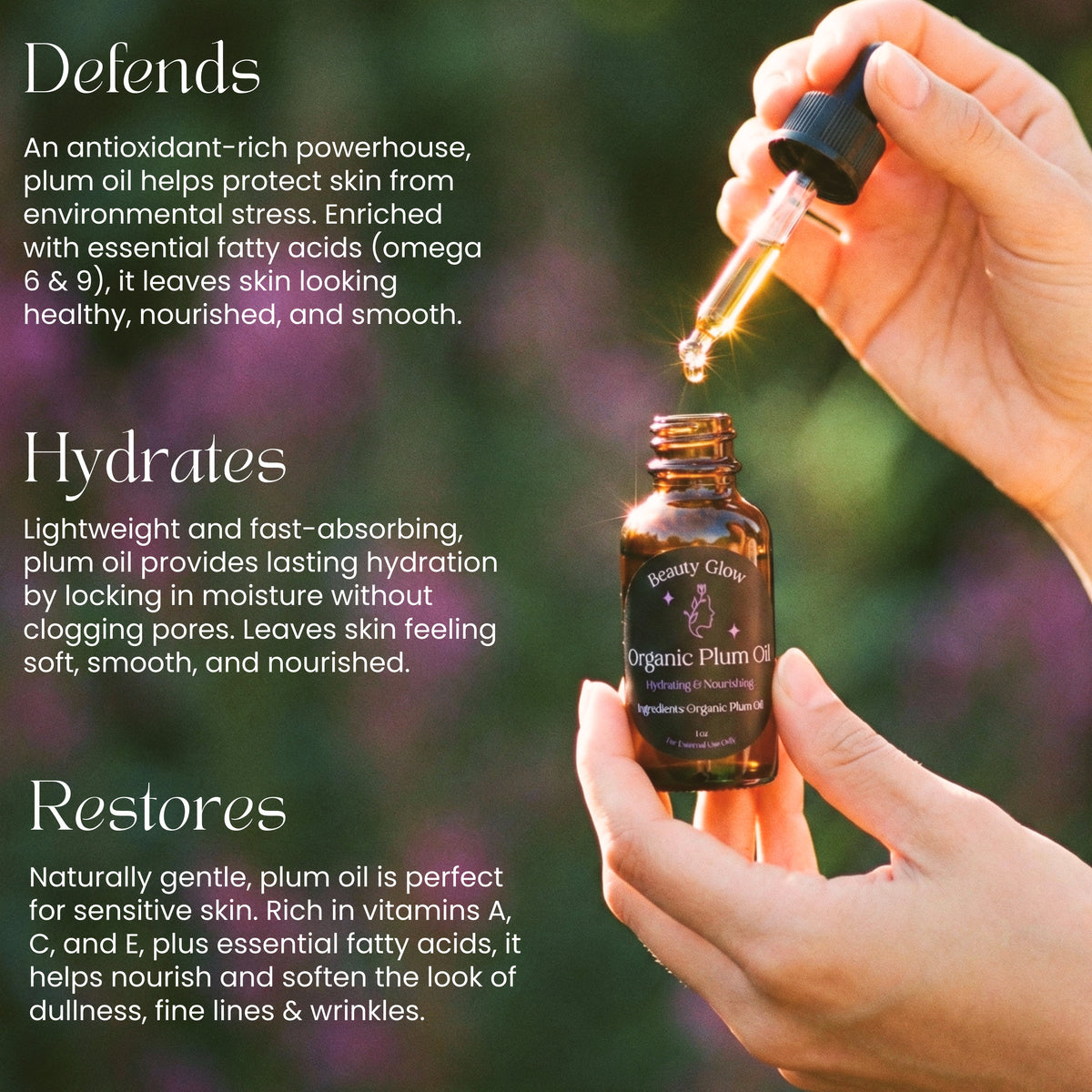 Organic Plum Beauty Face Oil