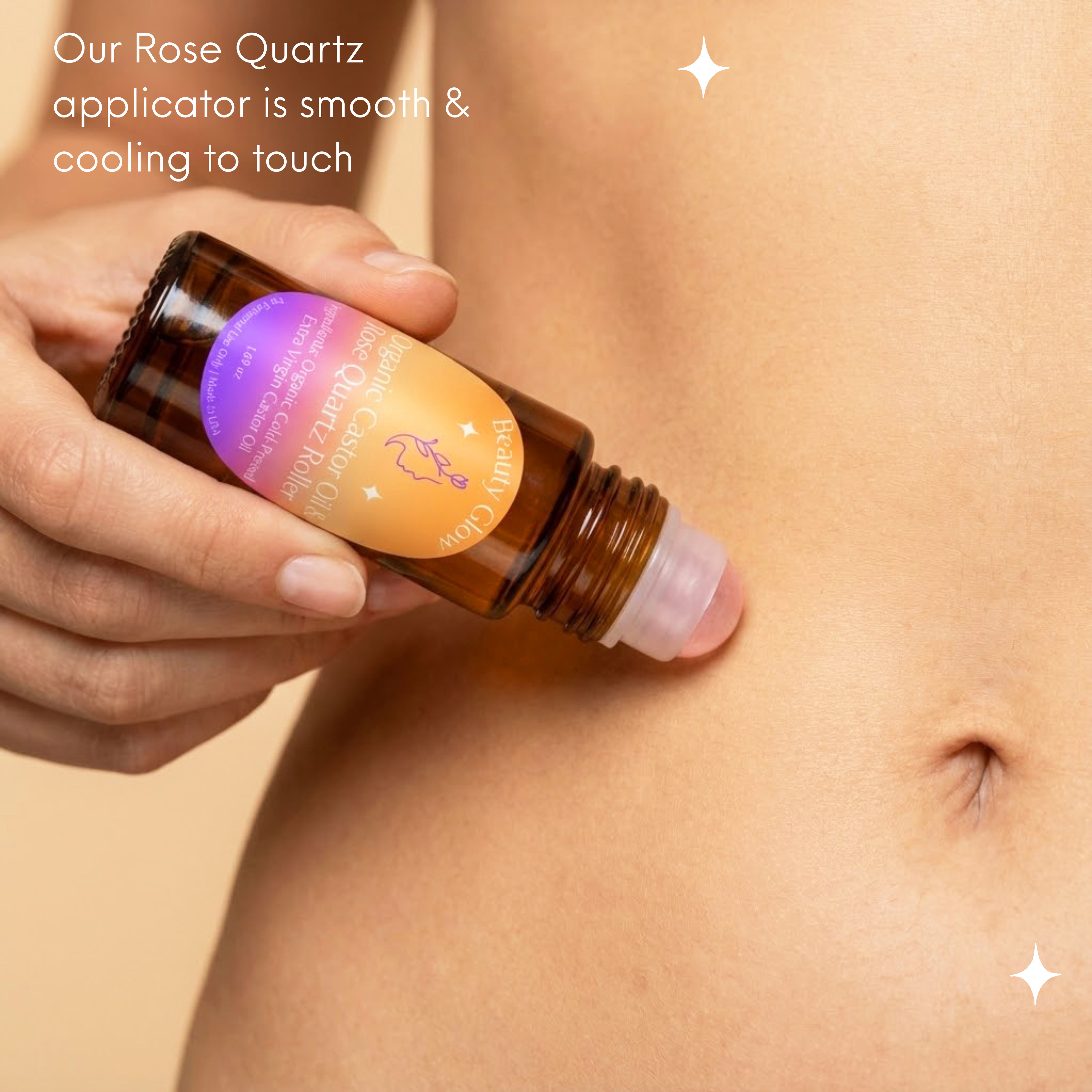 Organic Castor Oil &amp; Rose Quartz Rollerball