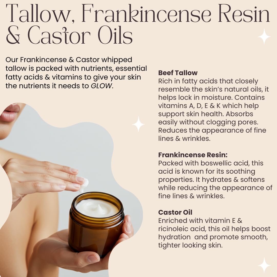 Organic Frankincense &amp; Castor Oil Beef Tallow