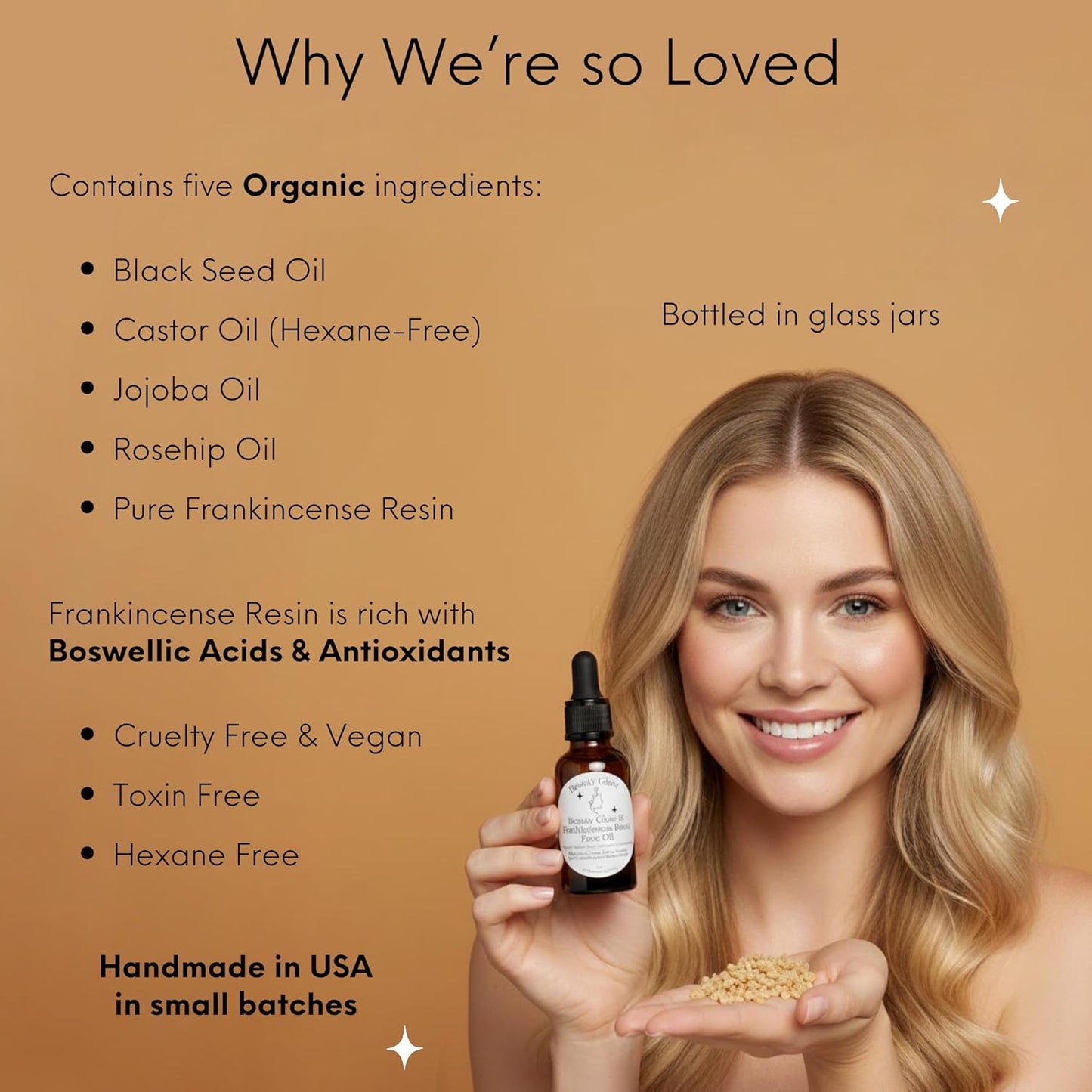 Redemption Organic Frankincense Resin Infused Black Seed, Castor, Jojoba & Rosehip Oils