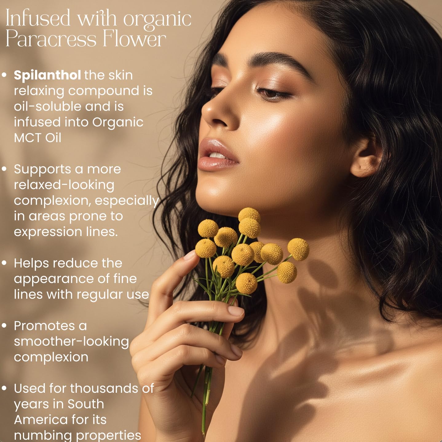 Organic Paracress Flower &amp; Organic MCT Oil for Face